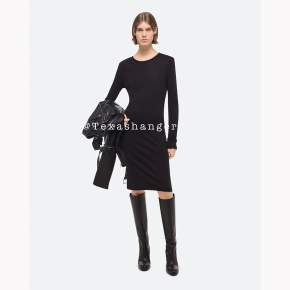 NWT Helmut Lang Long Sleeved Dress M Medium Black - Picture 1 of 11